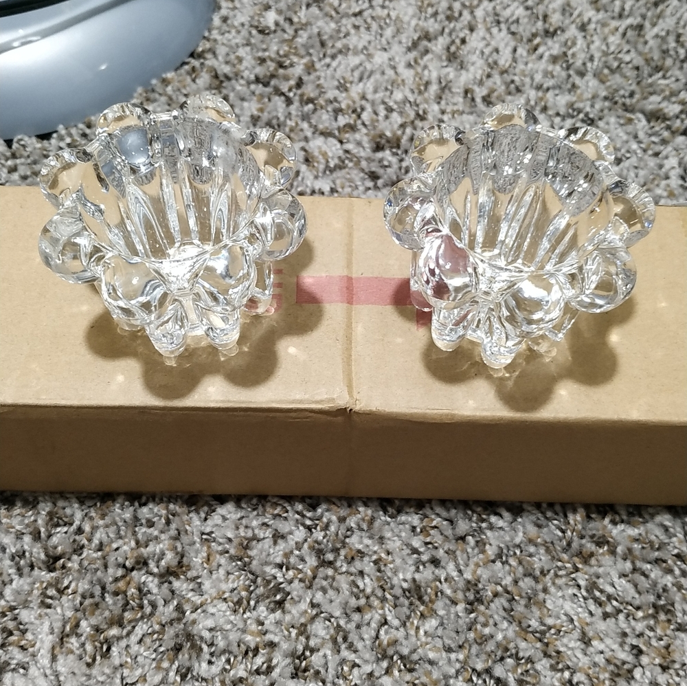 Crystal Clear Candle Holder KIG Indonesia set of 2